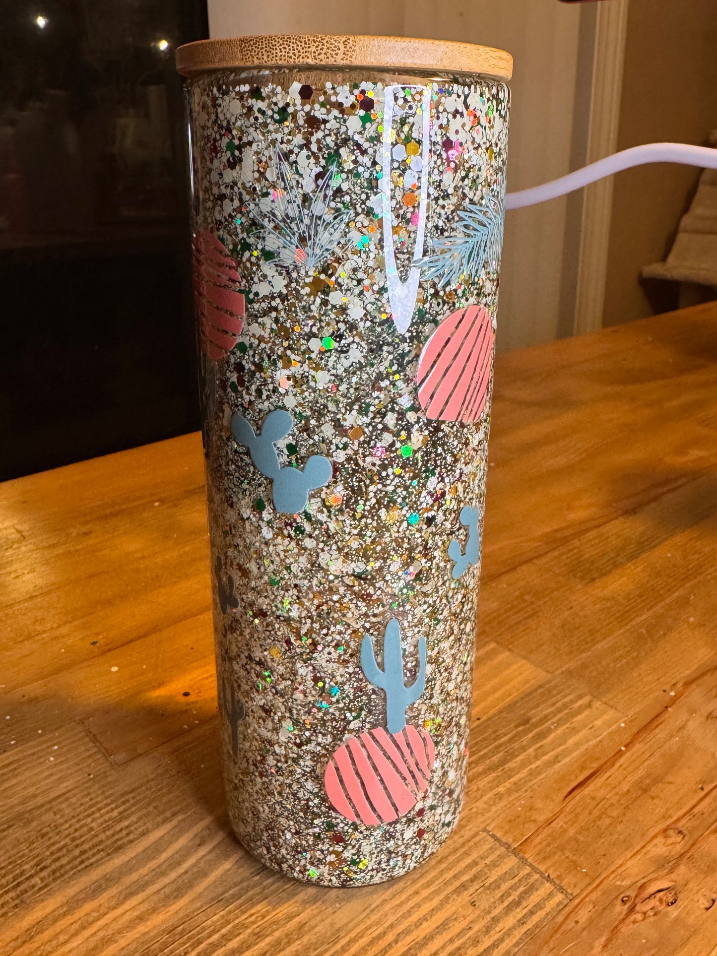 Premade 25oz glass Cacti tumbler