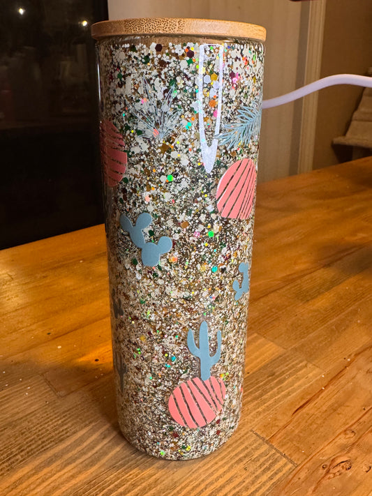 Premade 25oz glass Cacti tumbler