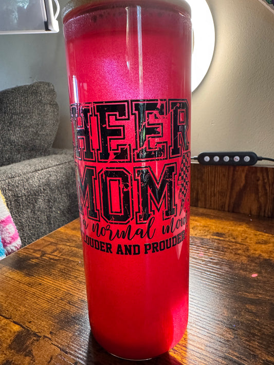 Pre-Made 25oz red shimmer Cheer Mom